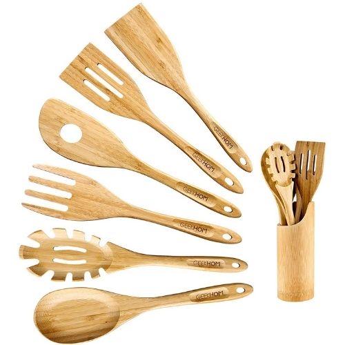 GEEKHOM Bamboo Cooking Utensils