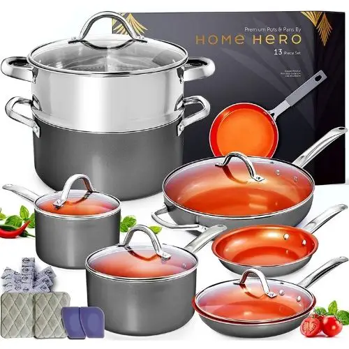 Home Hero 13pc Copper Cookware Set