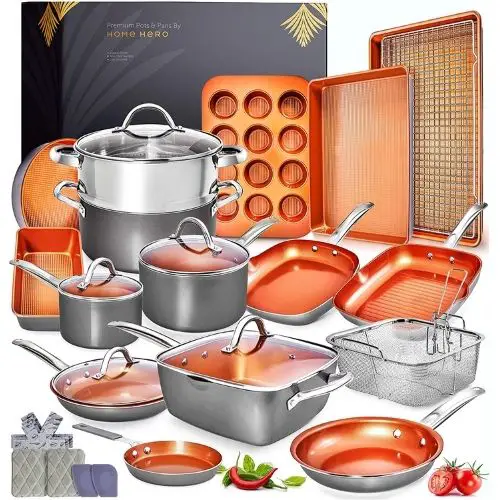 Home Hero 23pc Copper Cookware Set